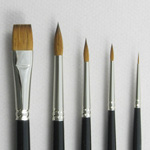 Introductory Set of 5 Kolinsky Sable Art Brushes