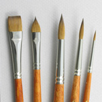 Long-Handle Set of 5 Kolinsky Sable Art Brushes