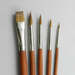 Old Master's Set of 5 Pure Red Sable Art Brushes