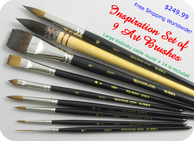 Inspiration Set of 9 Art Brushes